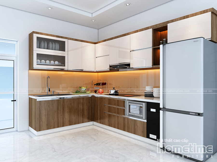 Thiết kế tủ bếp hiện đại nhà anh Trung, Thiên Lôi, Hải Phòng - Tủ ...